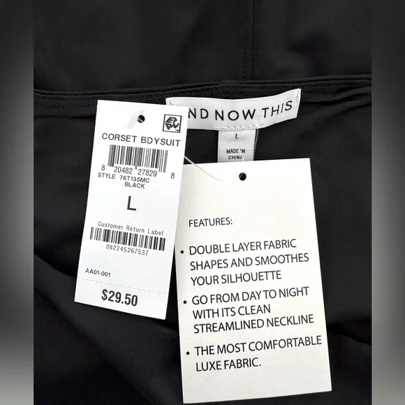 And Now This Black Corset Short Sleeve Bodysuit - NWT - Picture 8 of 9